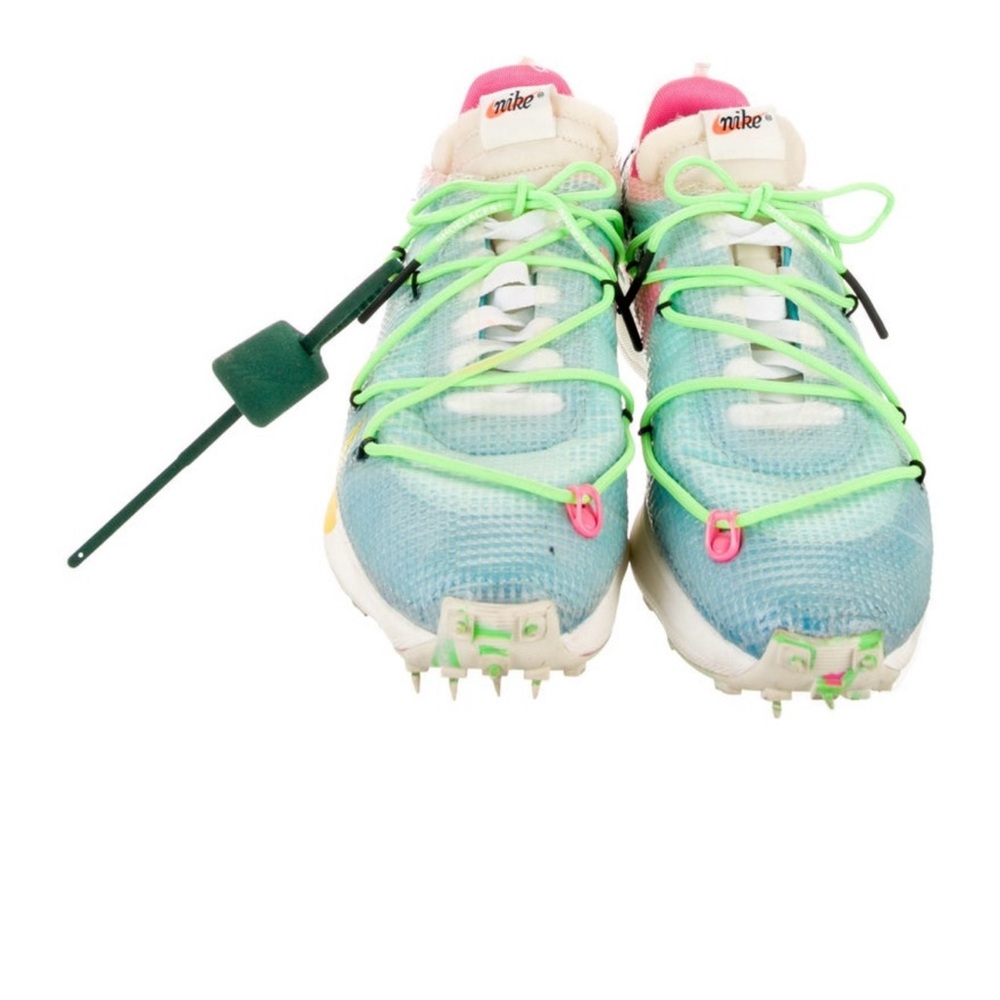 OFF WHITE Nike Blue and Green Performance Sneakers